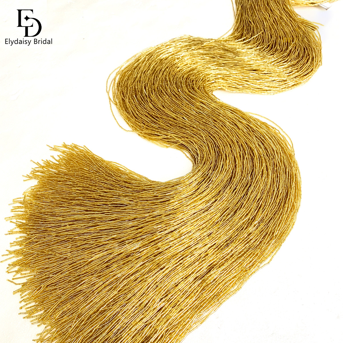 ELYDAISY 1Meter Length Champag - Beaded Trim Fringe のレビューと価格