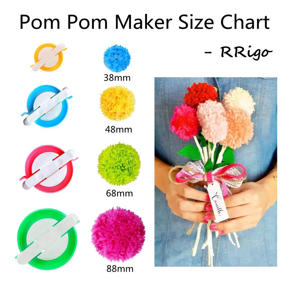 4-Size Pom Pom Maker Kit with  - Pom Pom Maker Tool のレビューと価格