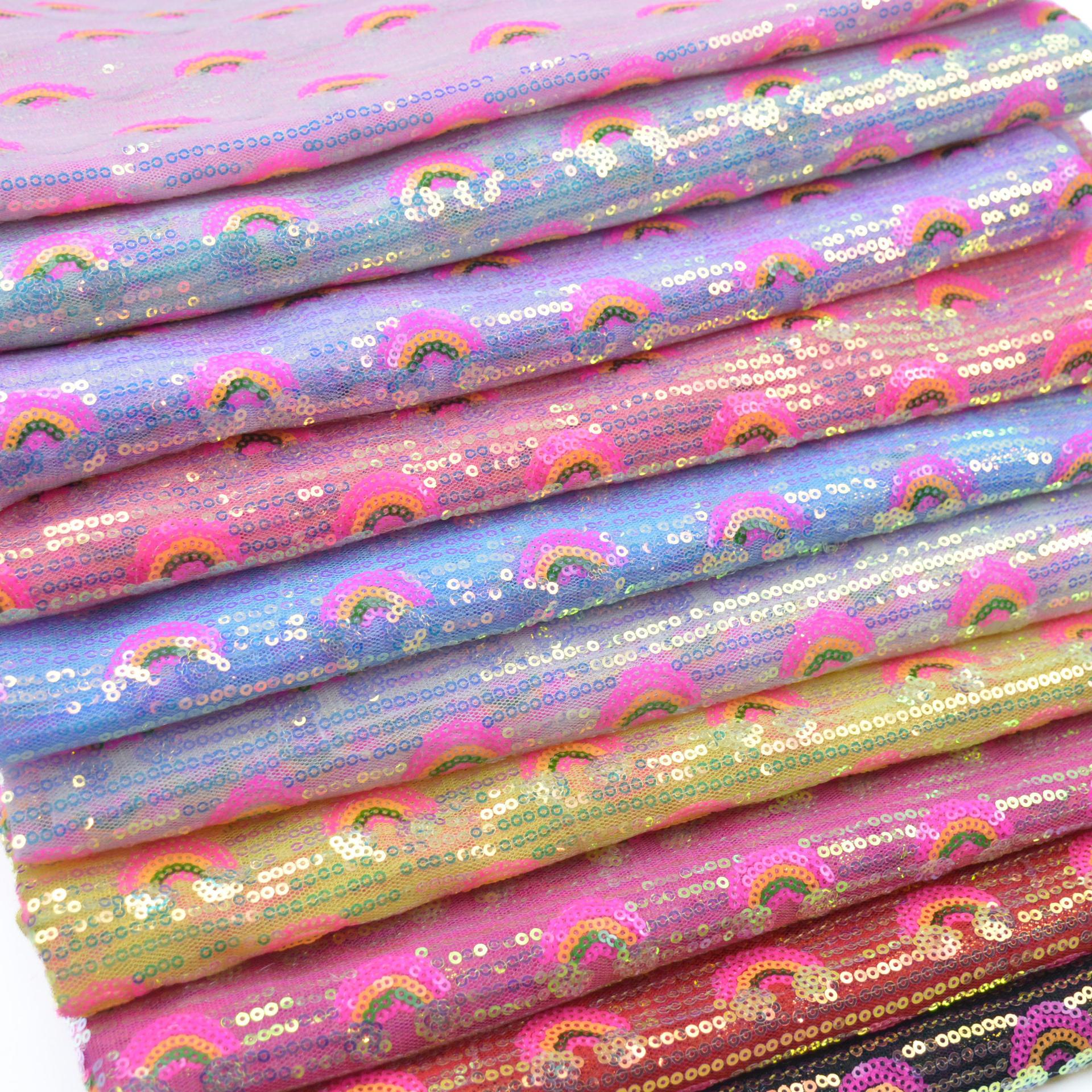 3mm Rainbow Sequin Glitter Fab - Sequin Fabric Panel のレビューと価格