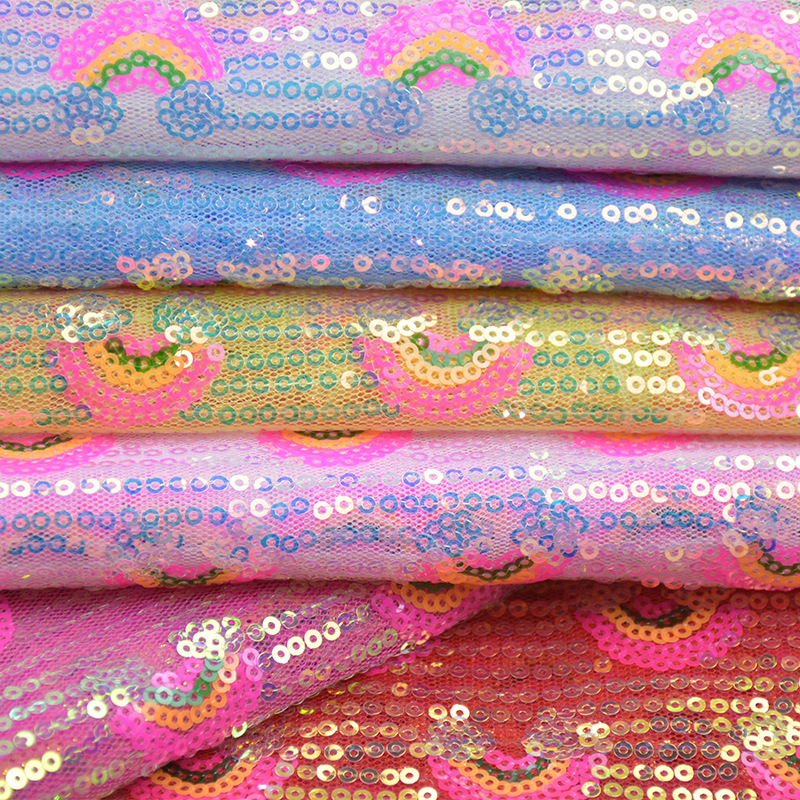 3mm Rainbow Sequin Glitter Fab - Sequin Fabric Panel のレビューと価格