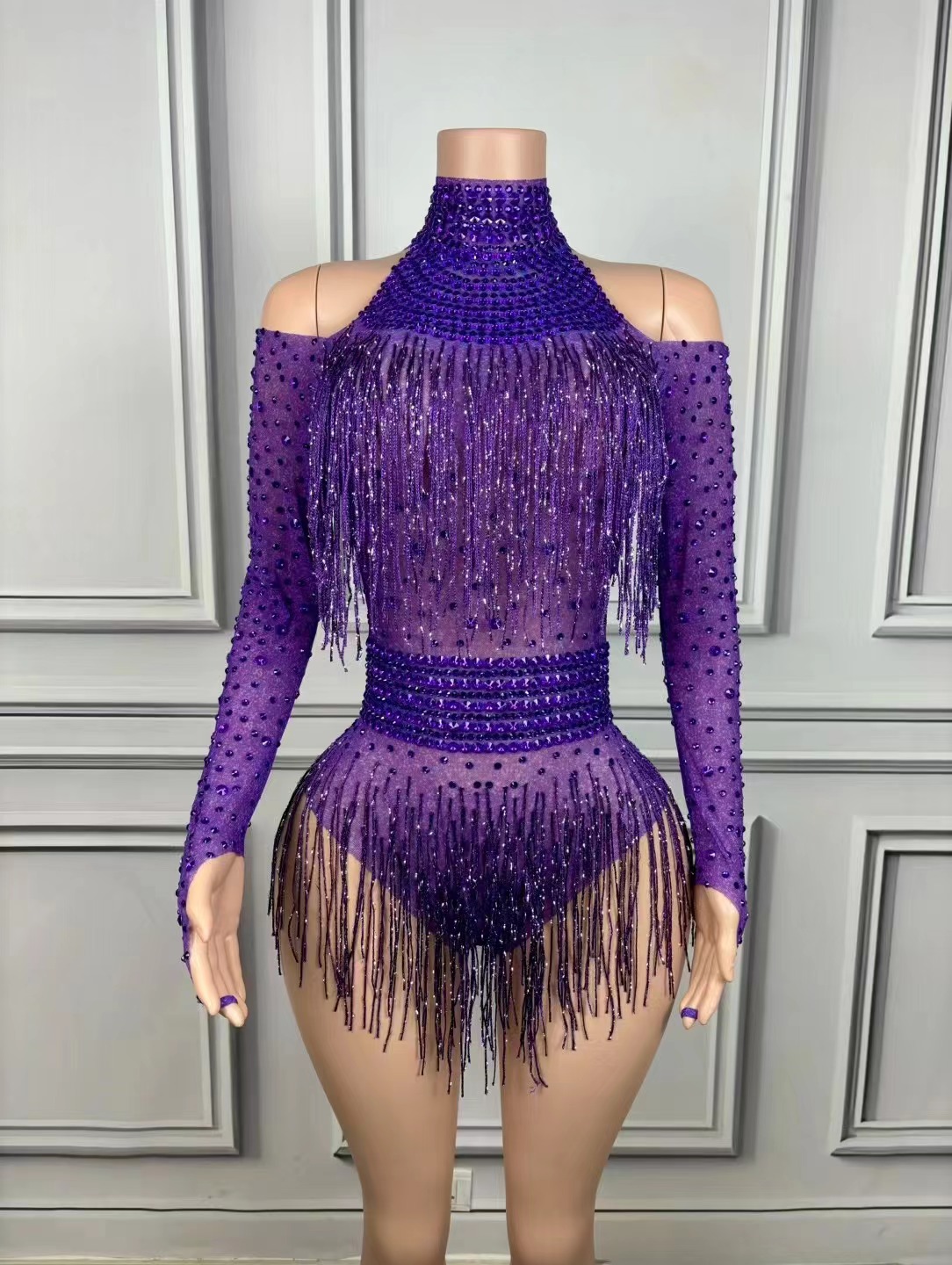Singer Dancer Costume Sparkly  - Rhinestone Banding Trim のレビューと価格