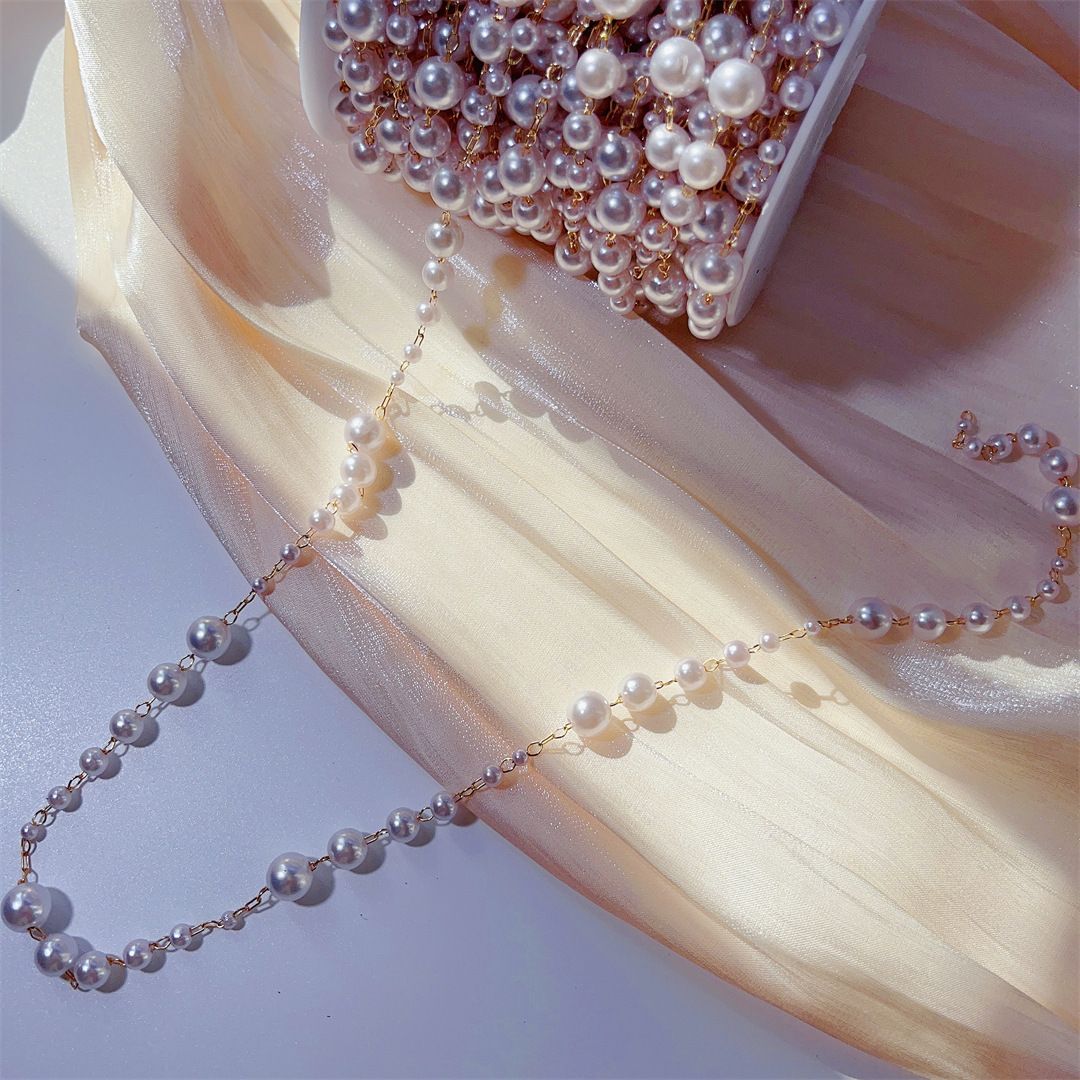 3-8mm Pearl Copper Chain, Anci - Beaded Trim Fringe のレビューと価格