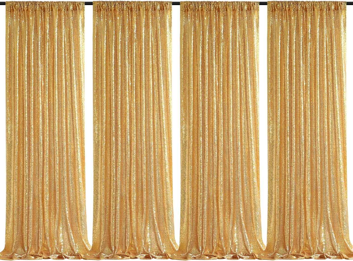 2×8FT-4PCS Gold Sequin Backdro - Sequin Fabric Panel のレビューと価格