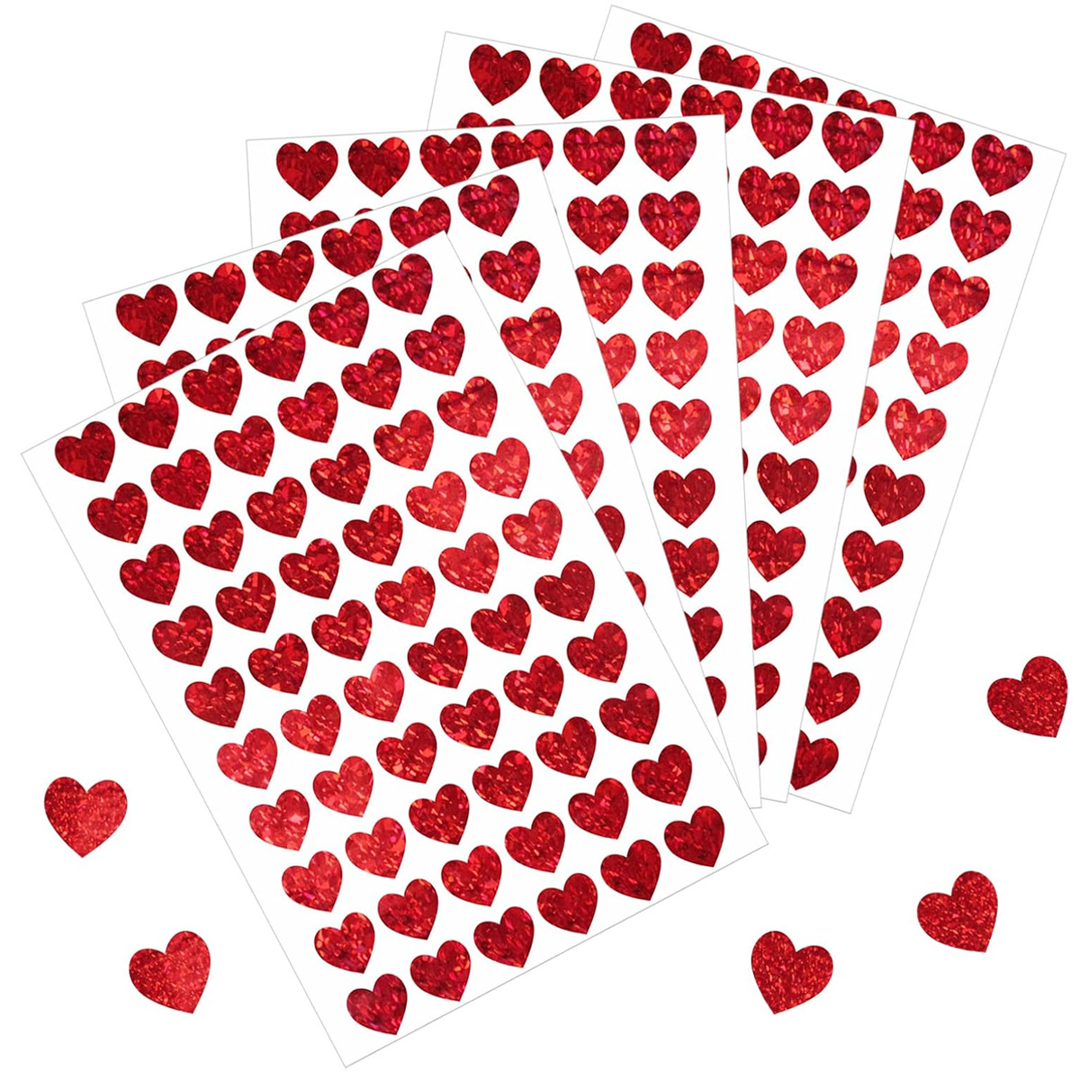600 Pcs Red Heart Stickers, Sm - Glitter Vinyl Roll のレビューと価格