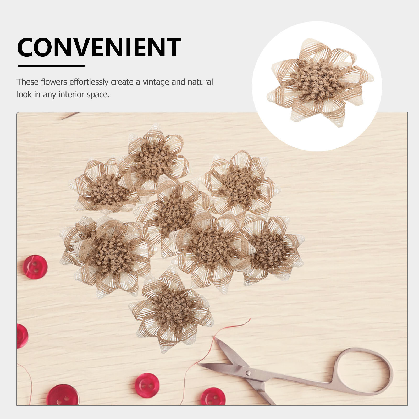 9Pcs Craft Flowers Burlap: Vin - Craft Embellishments のレビューと価格