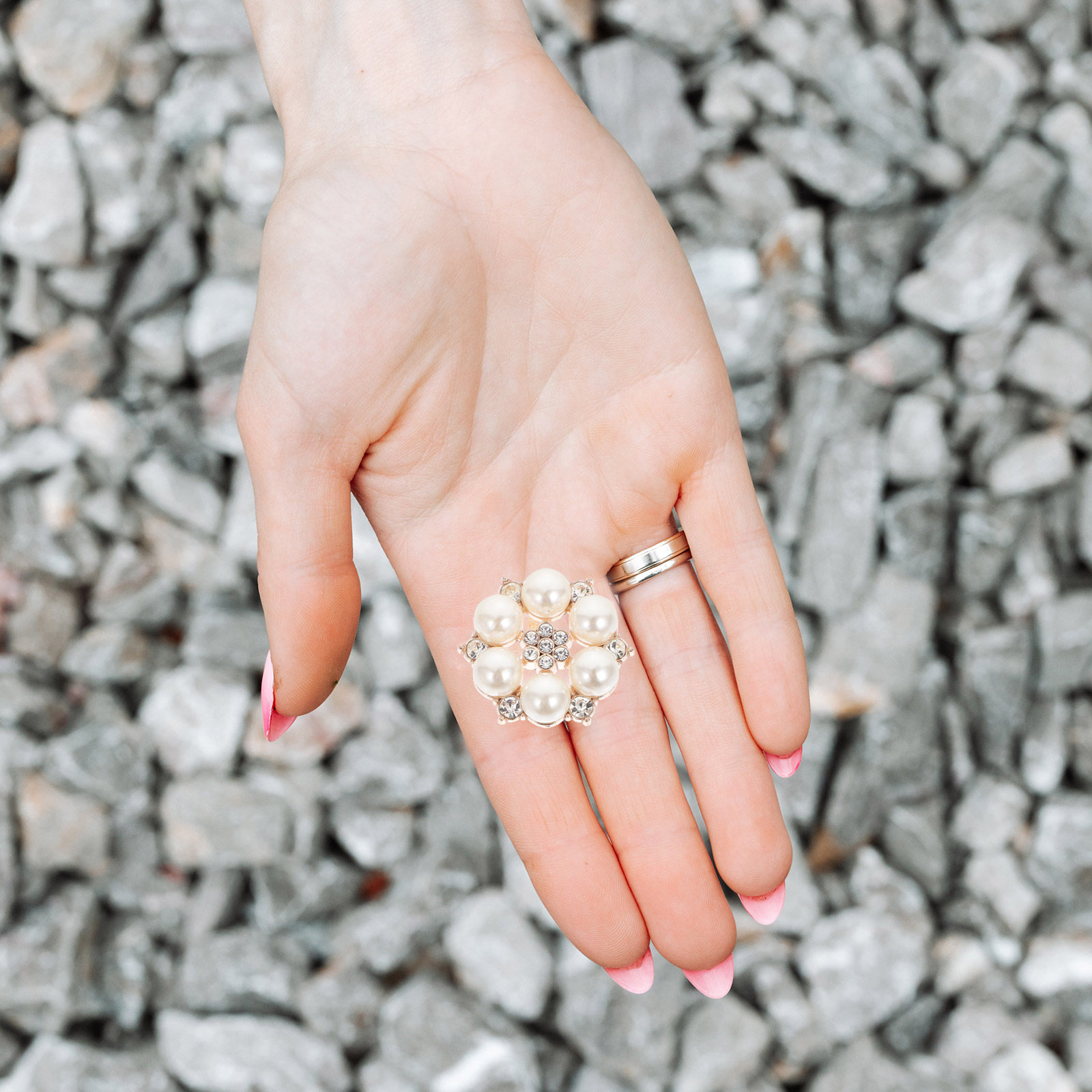 30Pcs Pearl Flower Button DIY  - Craft Embellishments のレビューと価格